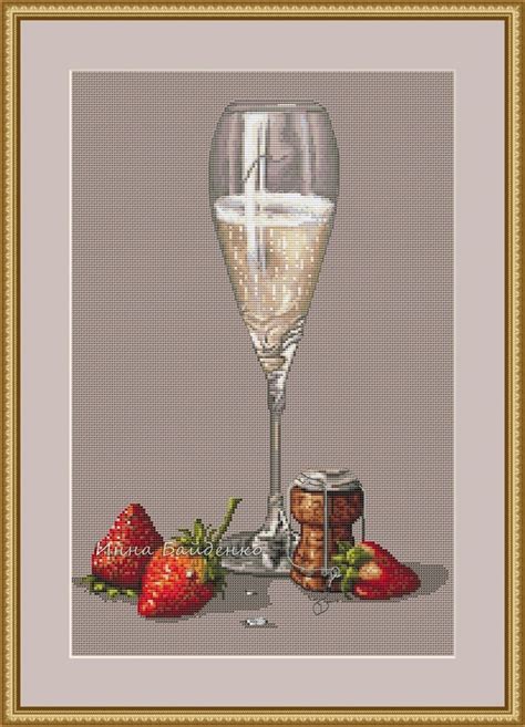 Fun christmas pig with champagne cross stitch pattern PDF